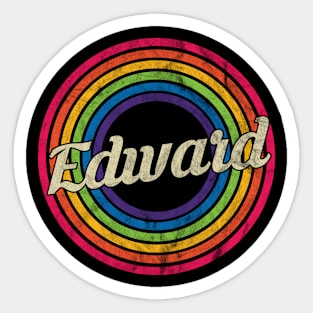 Edward - Retro Rainbow Faded-Style Sticker